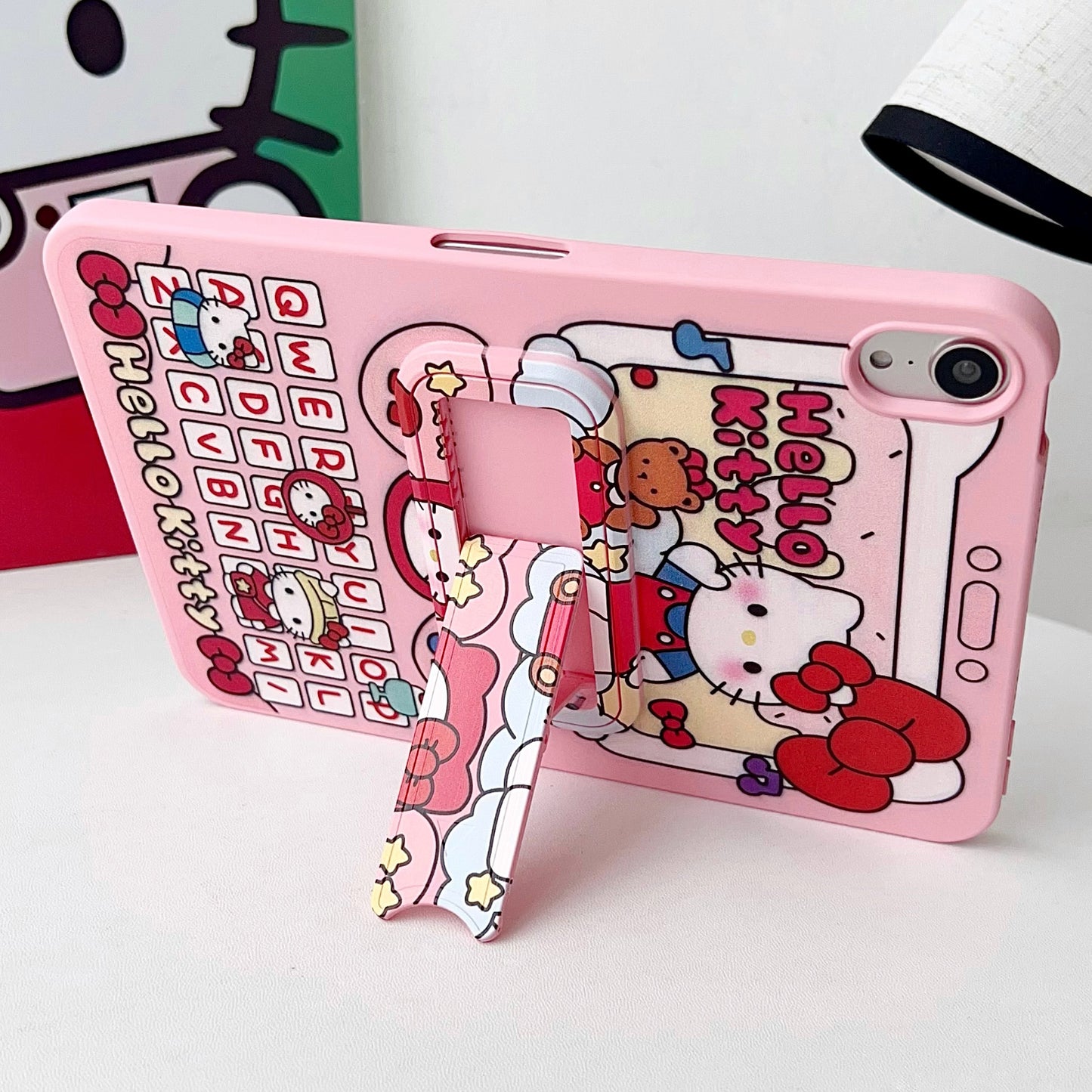 Liquid Silicone Stand Cartoon Painting iPad Samsung Tablet Cases