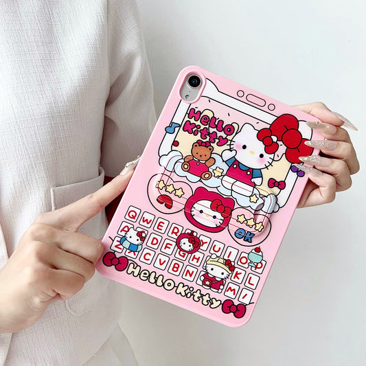 Liquid Silicone Stand Cartoon Painting iPad Samsung Tablet Cases