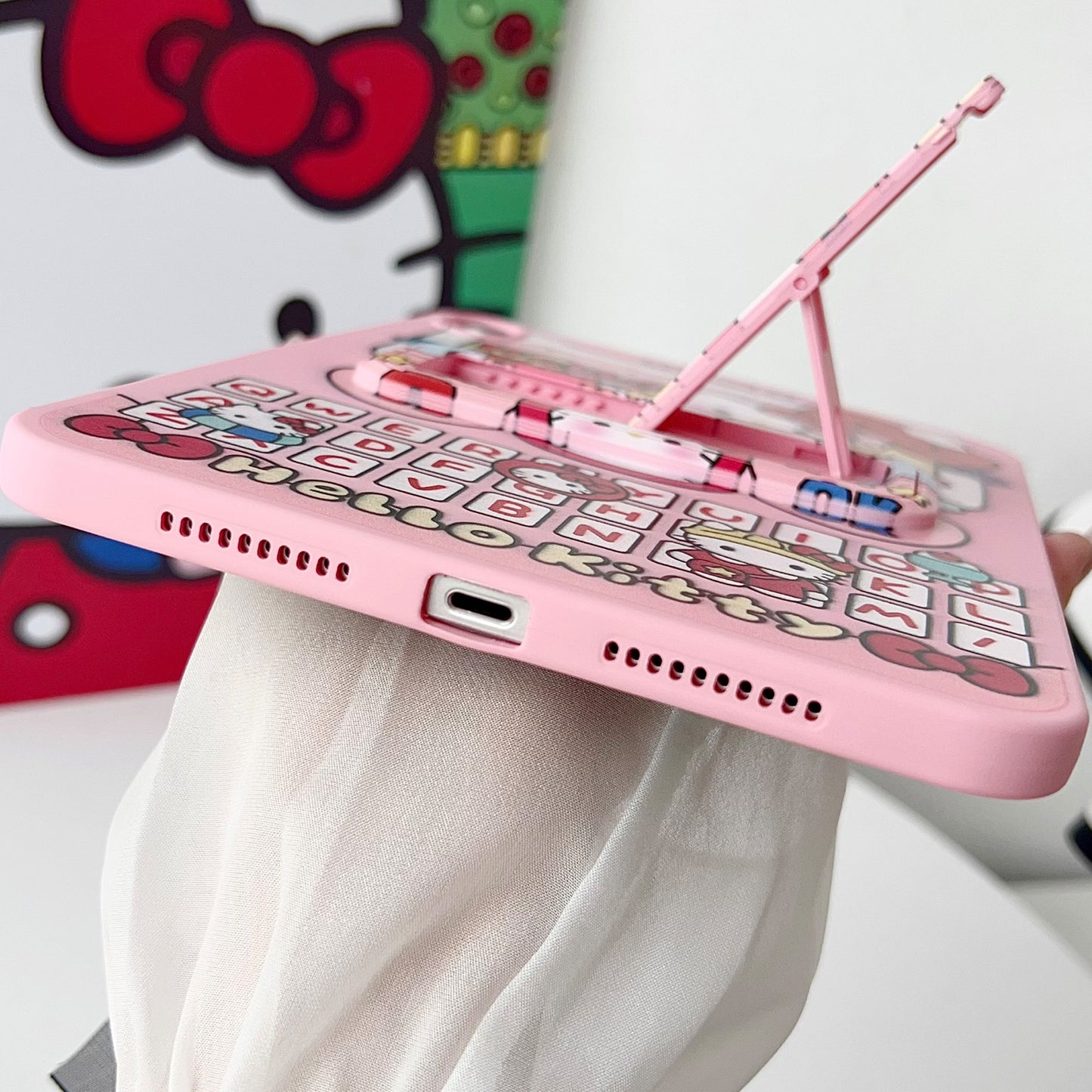 Liquid Silicone Stand Cartoon Painting iPad Samsung Tablet Cases