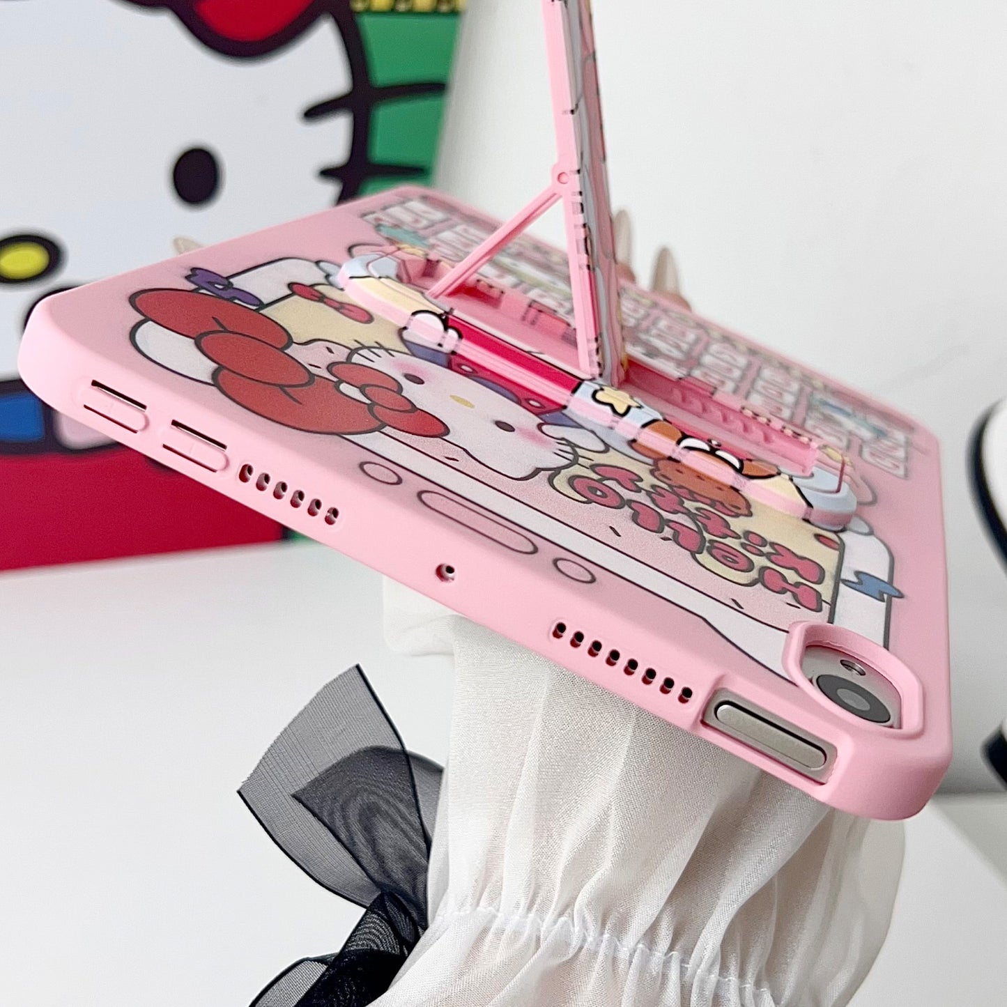 Liquid Silicone Stand Cartoon Painting iPad Samsung Tablet Cases