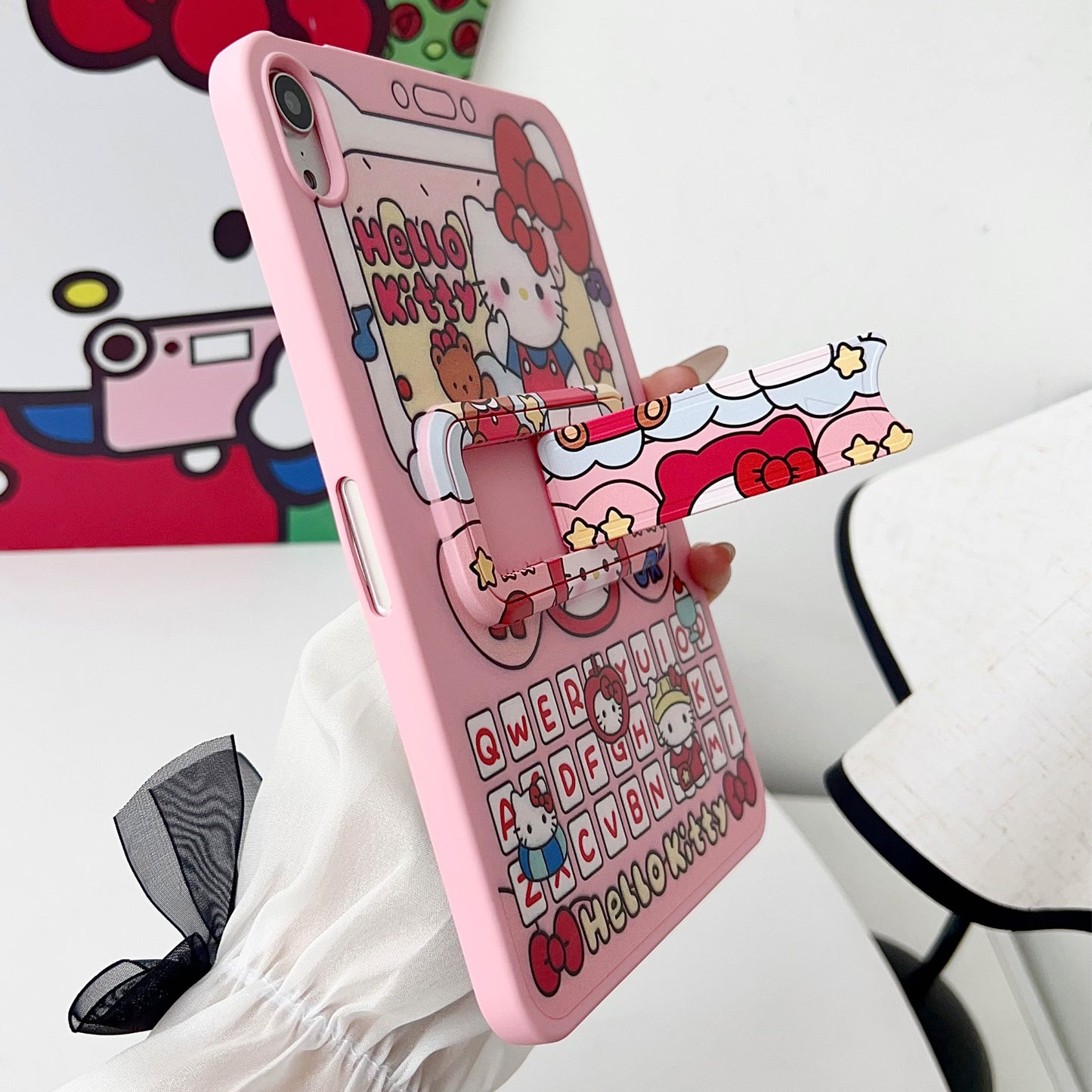 Liquid Silicone Stand Cartoon Painting iPad Samsung Tablet Cases