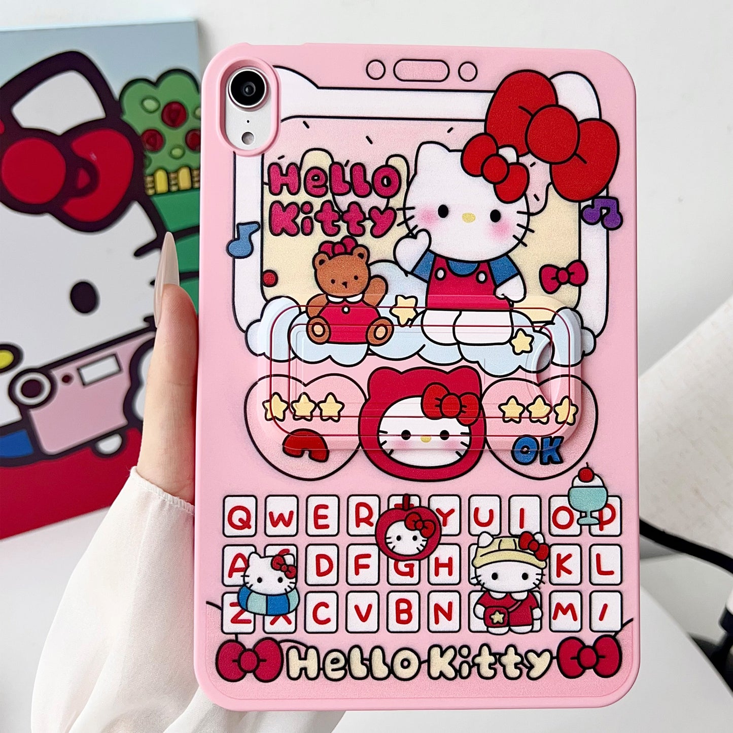 Liquid Silicone Stand Cartoon Painting iPad Samsung Tablet Cases