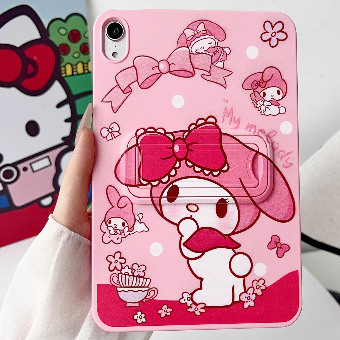 Liquid Silicone Stand Cartoon Painting iPad Samsung Tablet Cases