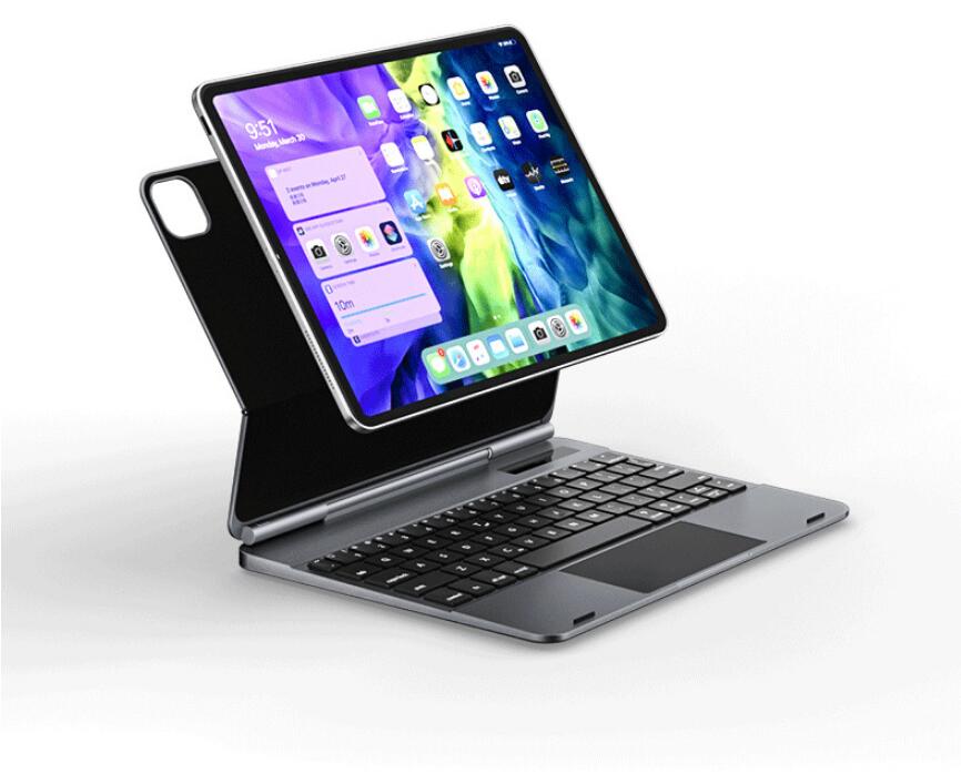 DOQO Suspension Aluminum Backlit Touchpad Keyboard iPad Air 4 Case