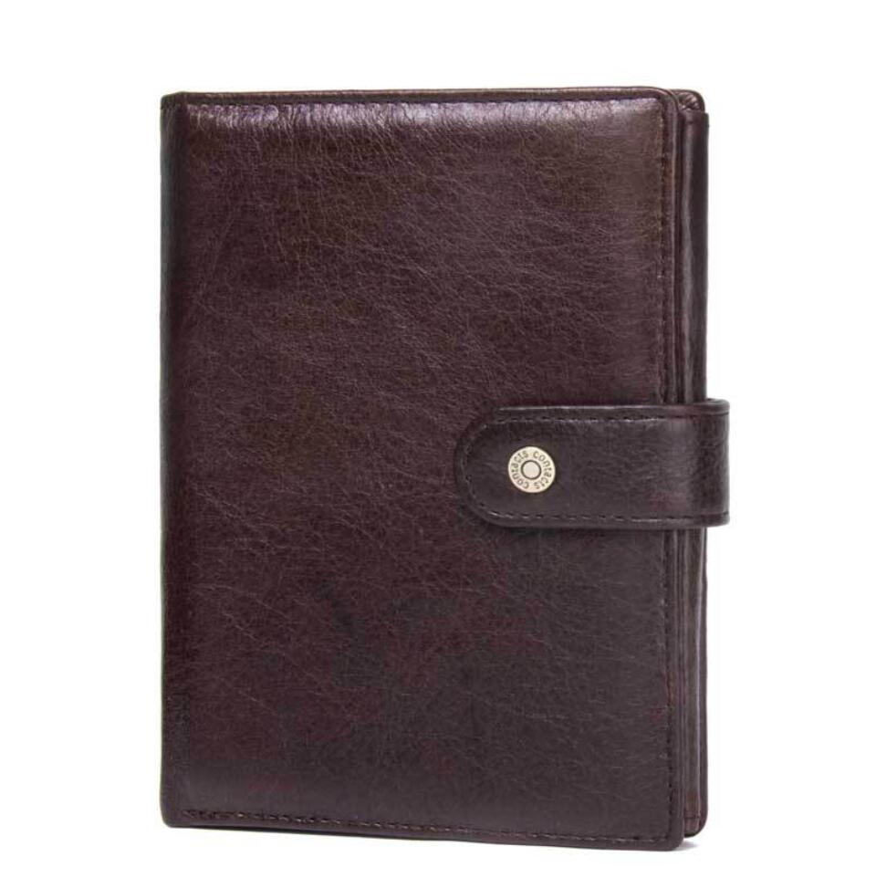 Genuine Leather Passport Case Wallet Money Clip Fashionable Multifunctional Buckle ID