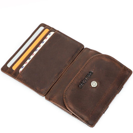 Men's Genuine Leather Business Card Case Multifunctional Casual Exquisite RFID Anti-theft