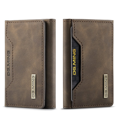 Stylish Leather 3-Fold Card Case Magnetic Portable