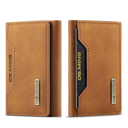 Stylish Leather 3-Fold Card Case Magnetic Portable