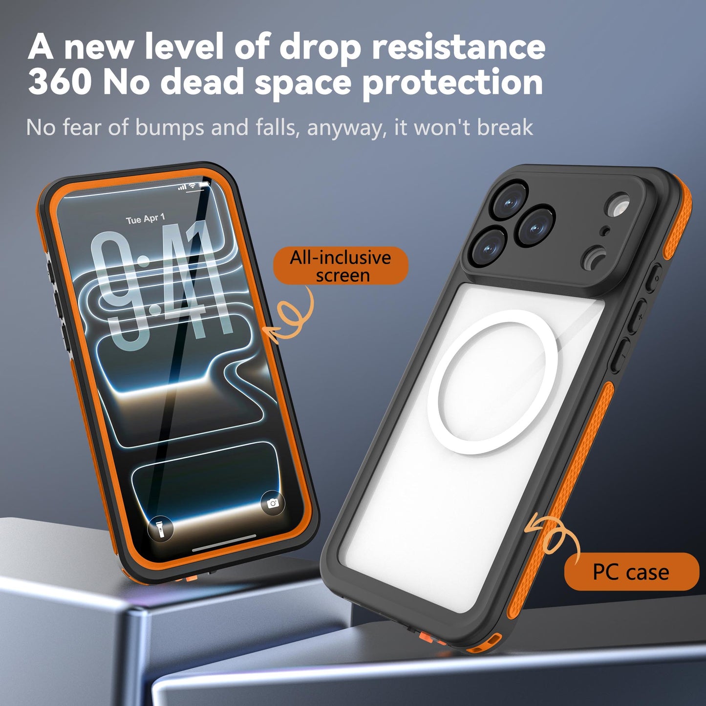 Ultramarine Technology MagSafe IP68 Waterproof Phone Case MIL-STD Military-Grade Drop Tested - iPhone 17 Pro Max