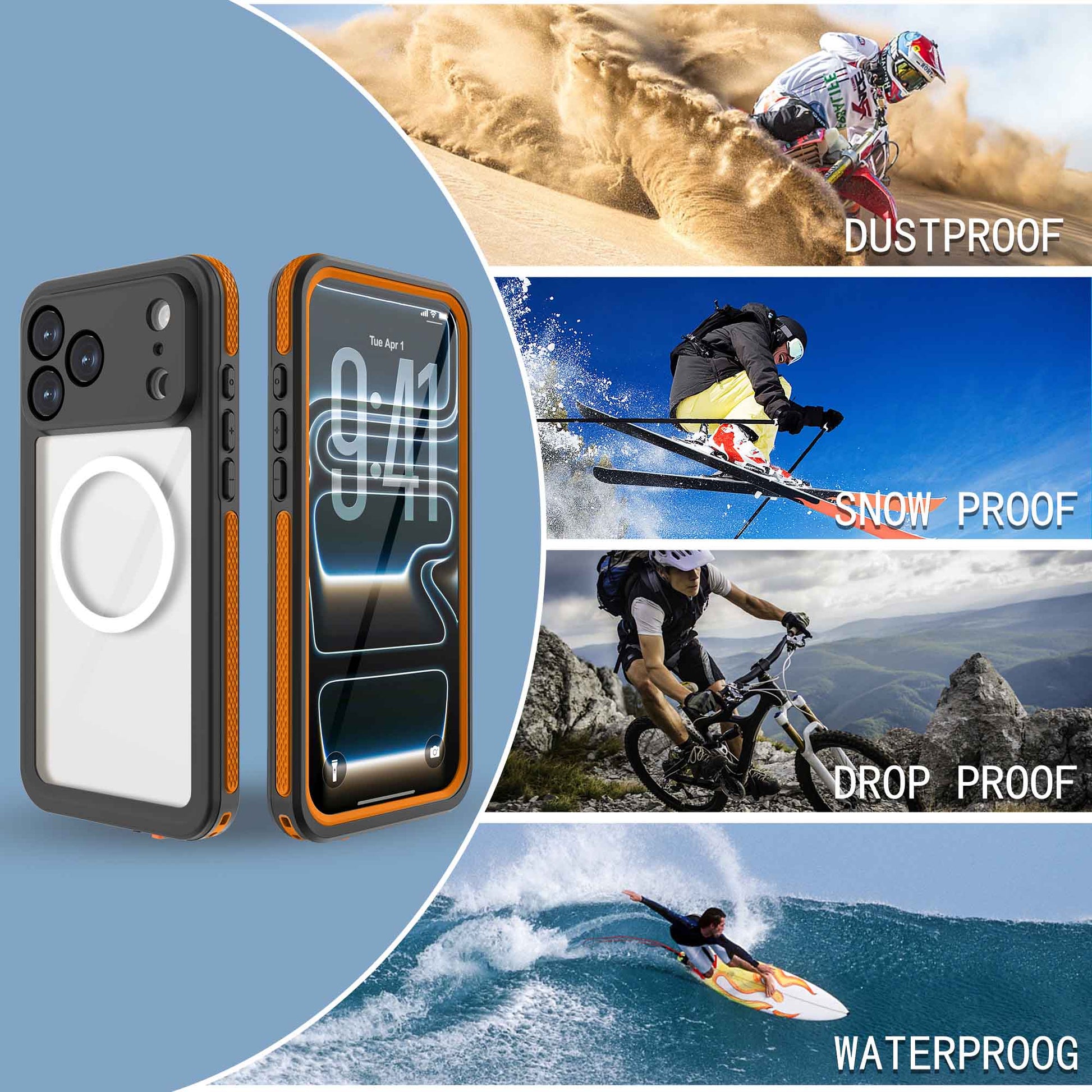 Ultramarine Technology MagSafe IP68 Waterproof Phone Case MIL-STD Military-Grade Drop Tested - iPhone 17 Pro Max