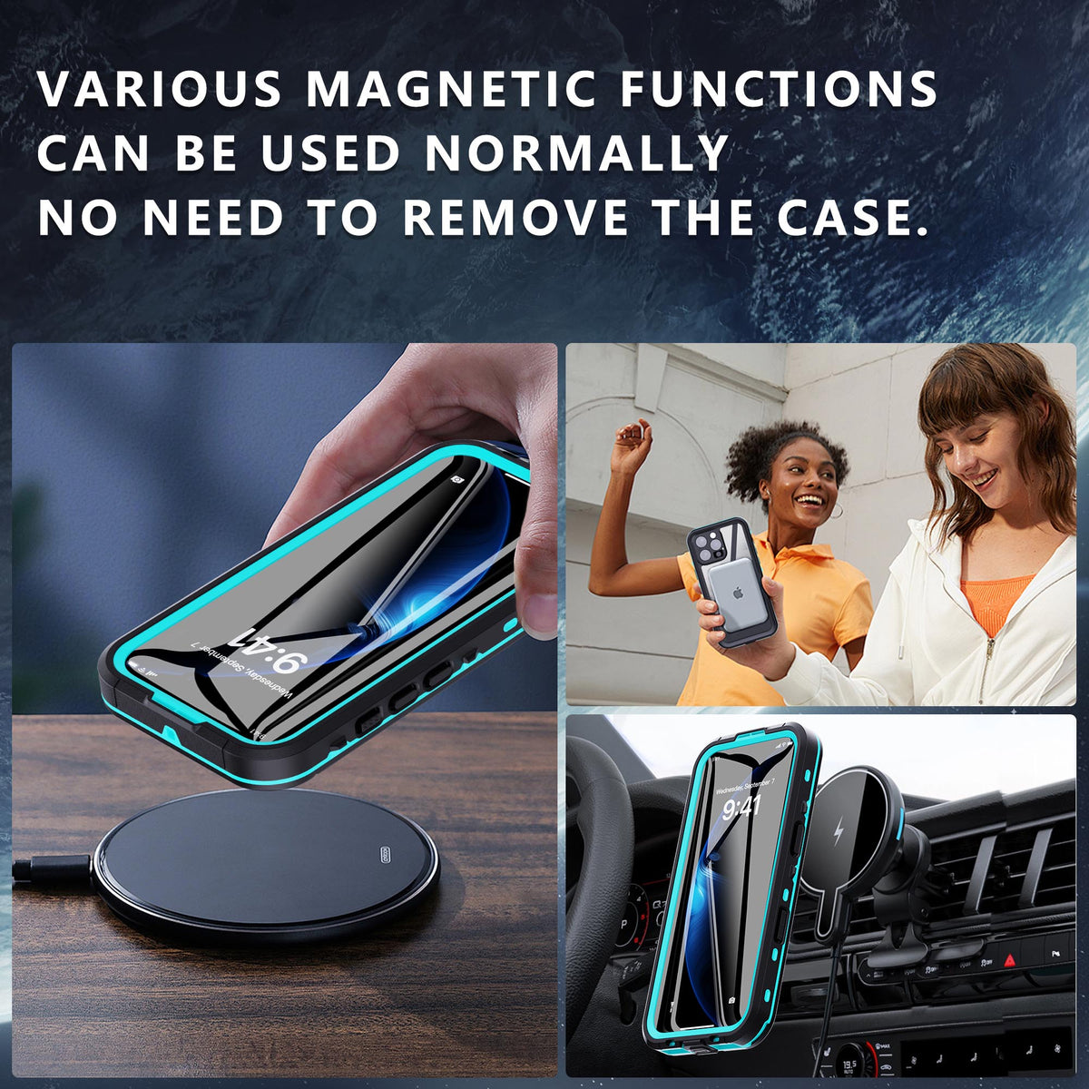 Ultramarine Technology with MagSafe Waterproof Phone Case | 360 Full Body Protection Case