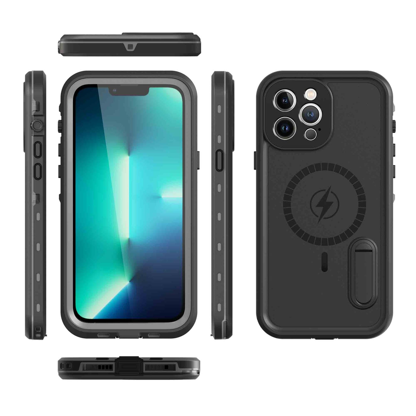 Ultramarine Technology MagSafe Waterproof Phone Case with Stand–Dustproof & Drop Protection - iPhone 13 Pro Max