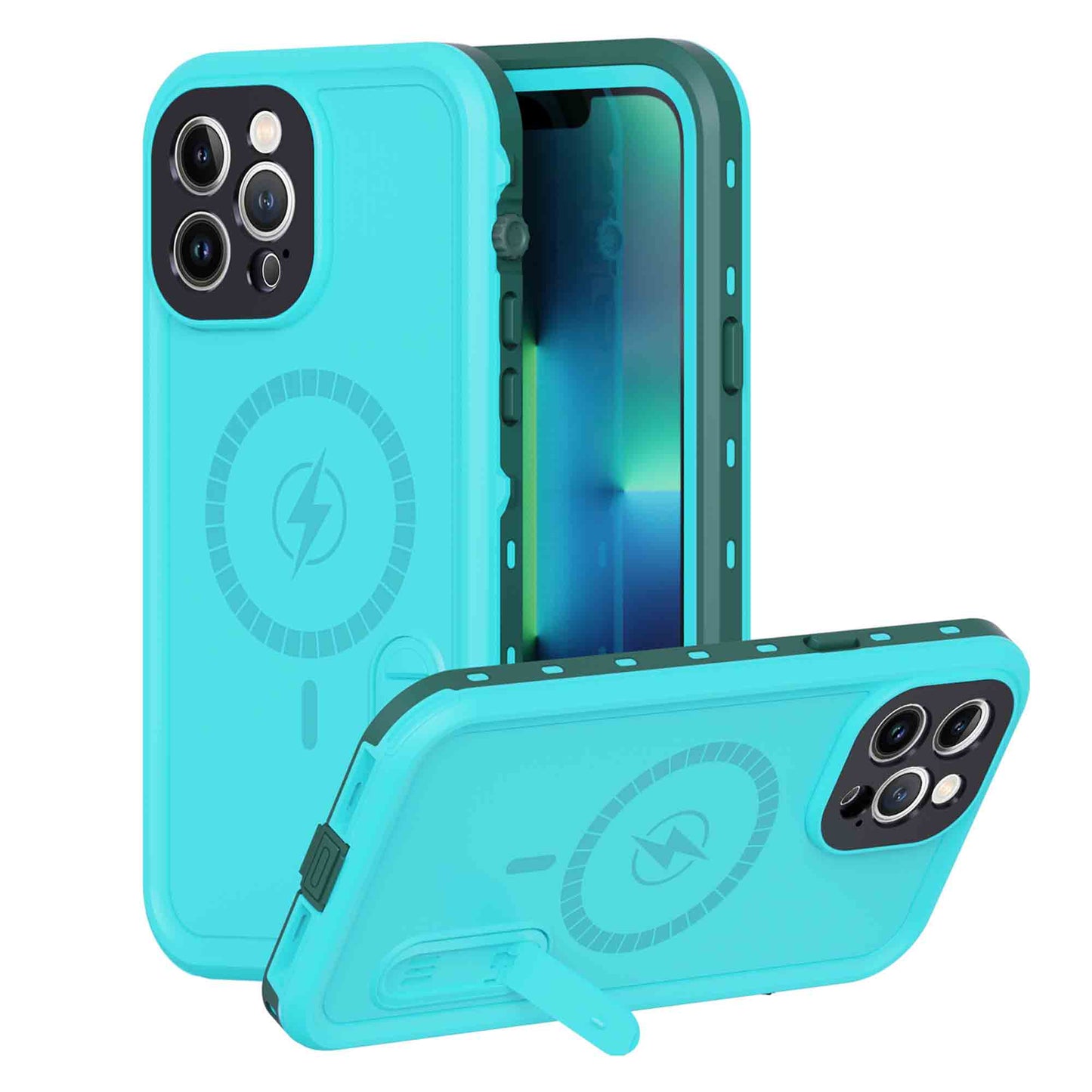 Ultramarine Technology MagSafe Waterproof Phone Case with Stand–Dustproof & Drop Protection - iPhone 13 Pro Max