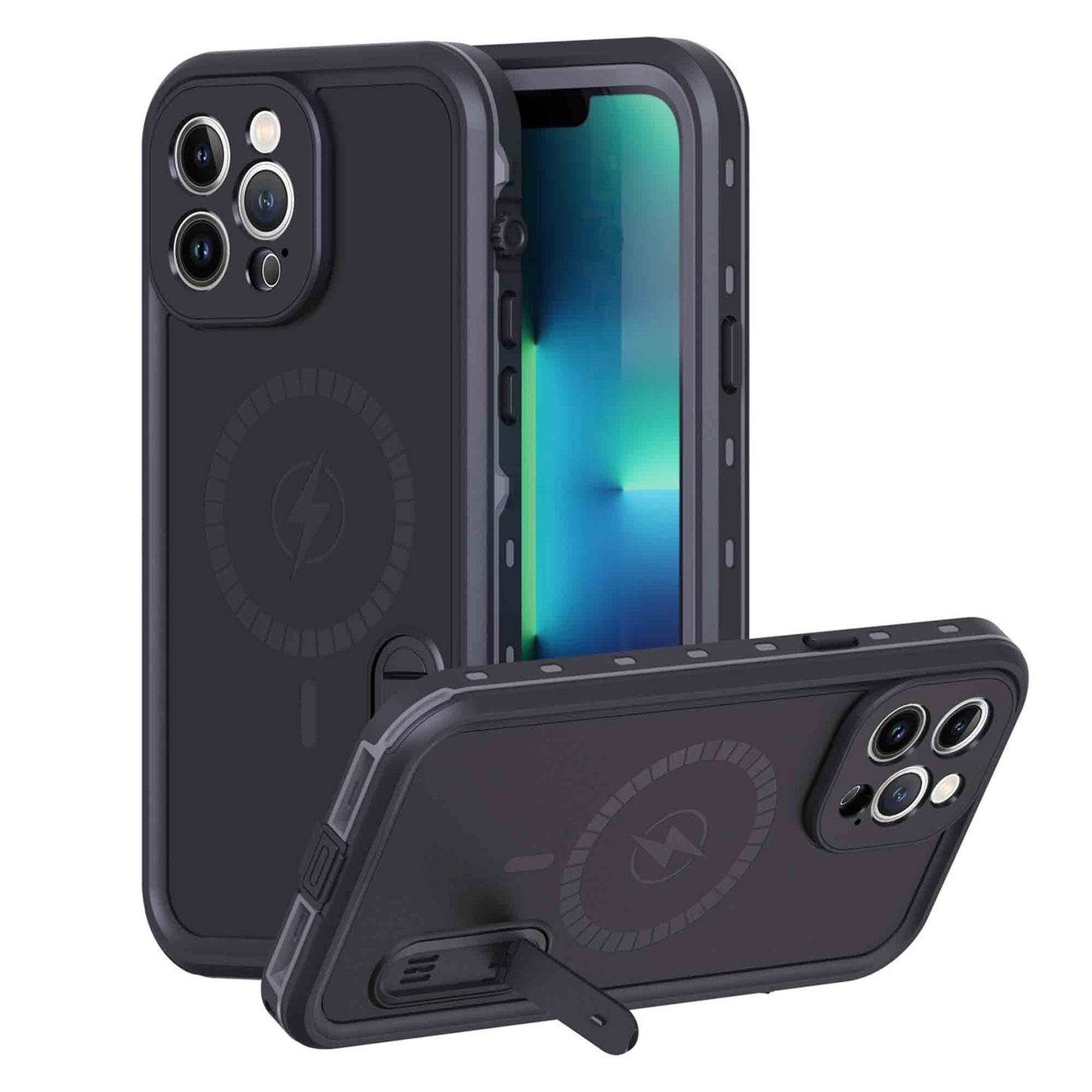 Ultramarine Technology MagSafe Waterproof Phone Case with Stand–Dustproof & Drop Protection - iPhone 13 Pro Max
