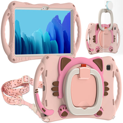 Stereoscopic Cat Galaxy Tab A7 Case Kids Safe Handle Grip