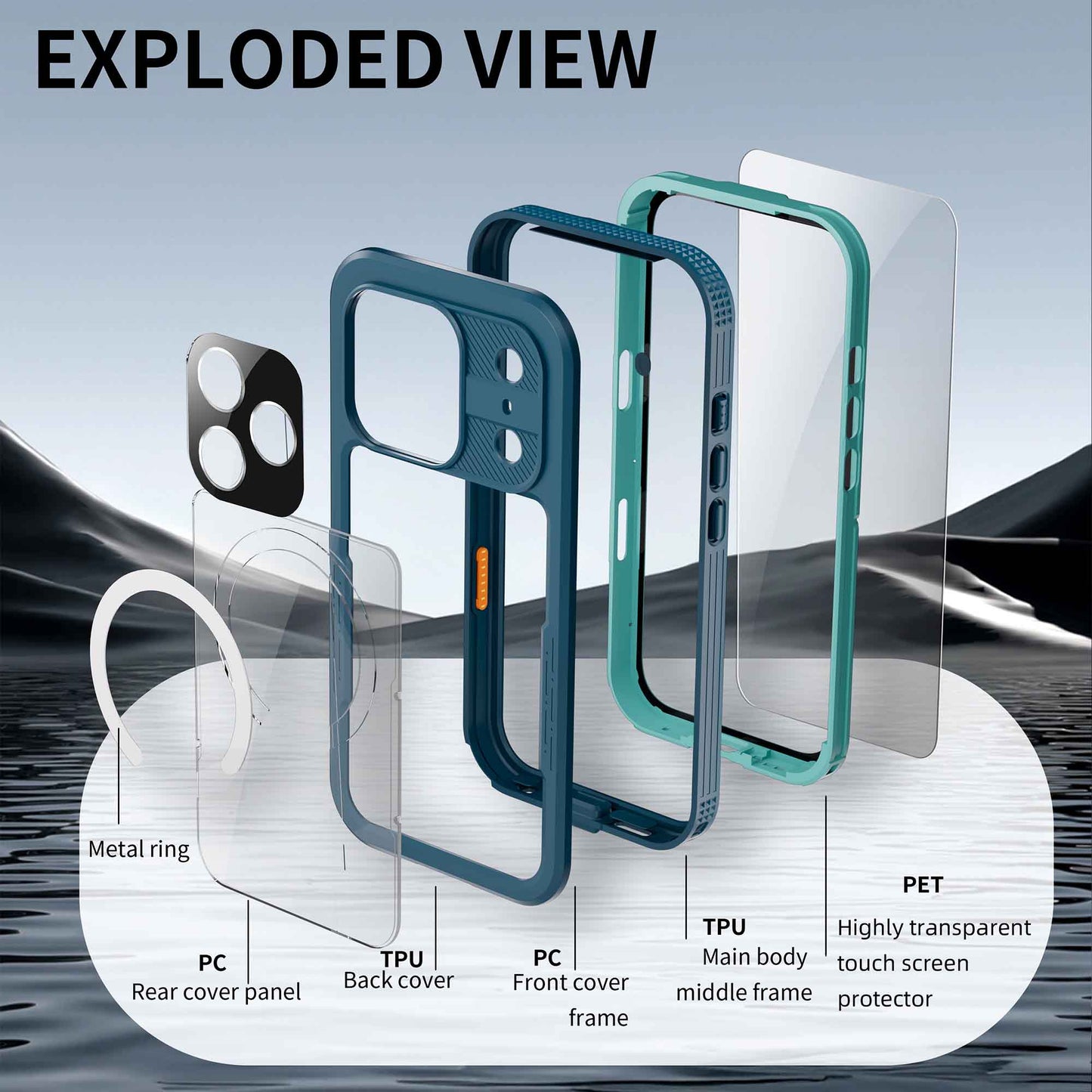 Ultramarine Technology Mars Heavy-Duty MagSafe Waterproof Phone Case IP68 & Drop Proof - iPhone 17 Pro Max
