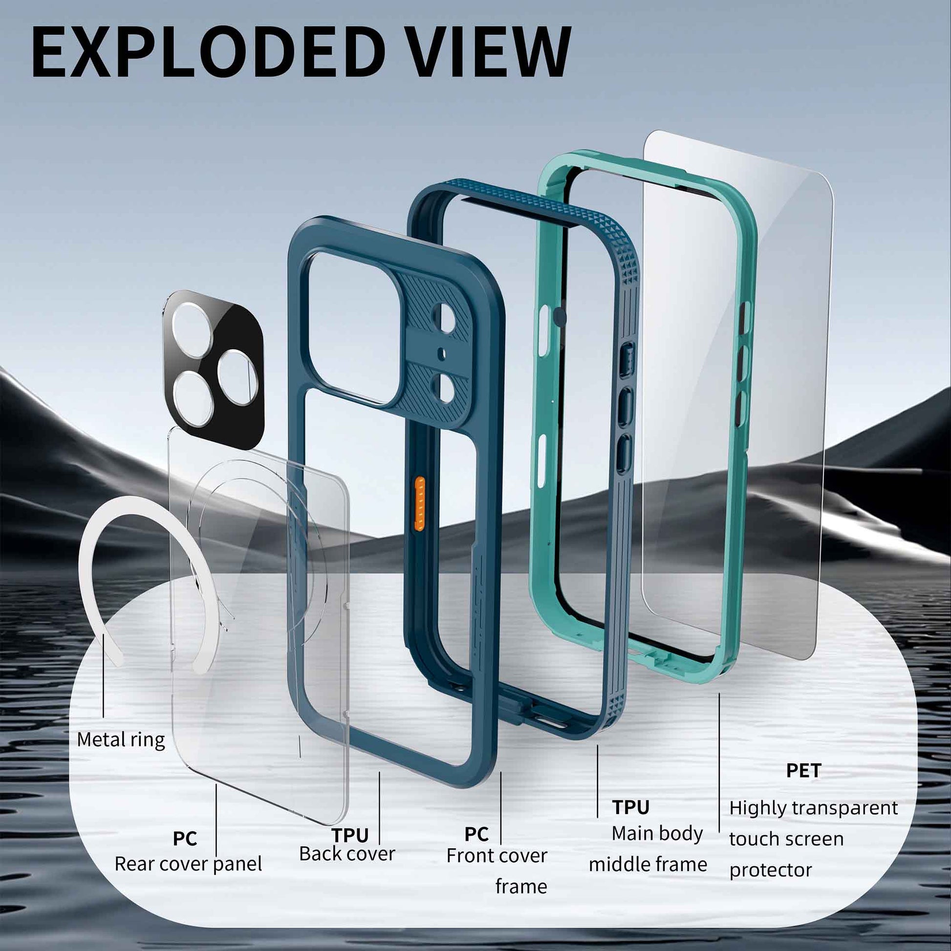 Ultramarine Technology Mars Heavy-Duty MagSafe Waterproof Phone Case IP68 & Drop Proof - iPhone 17 Pro Max