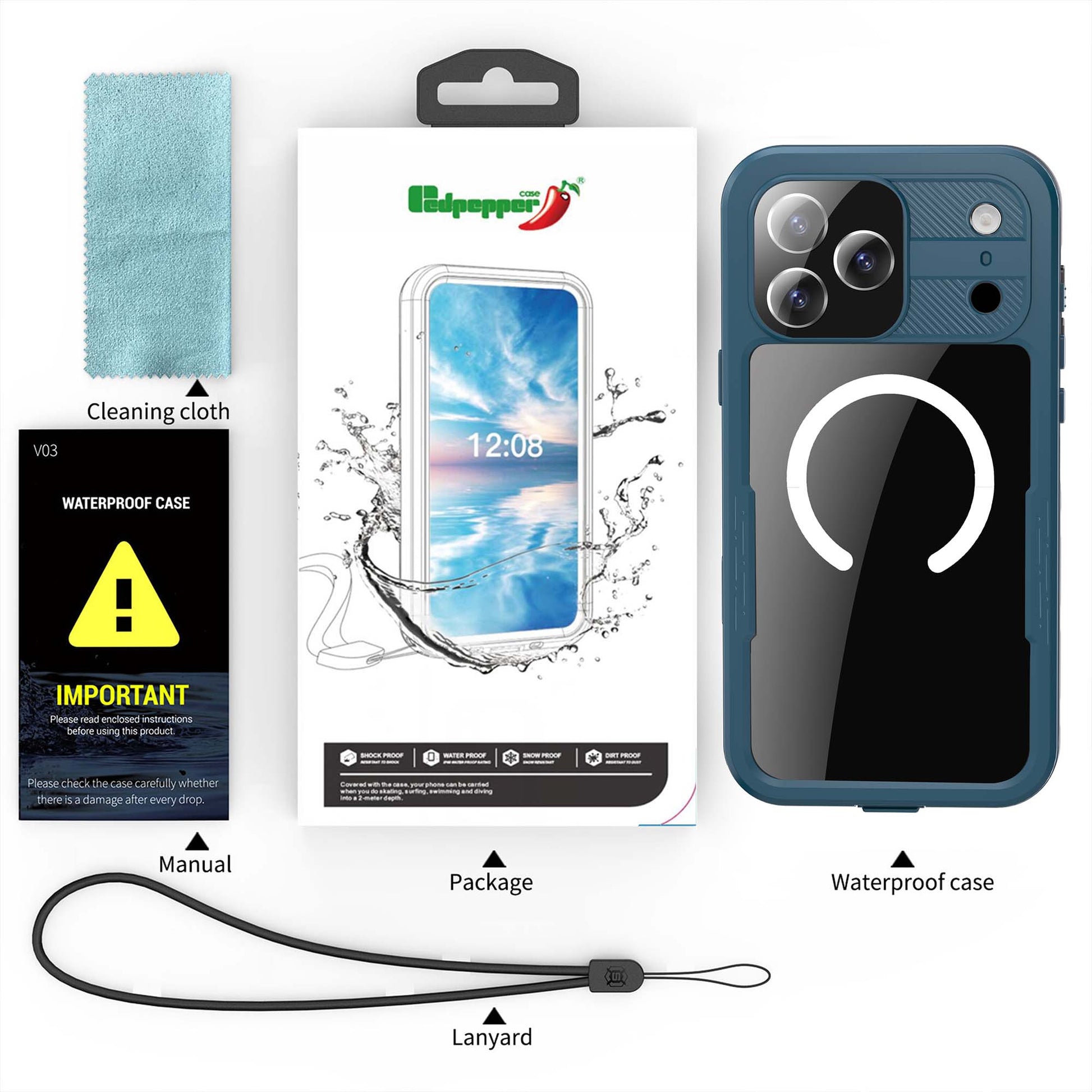 Ultramarine Technology Mars Heavy-Duty MagSafe Waterproof Phone Case IP68 & Drop Proof - iPhone 17 Pro Max