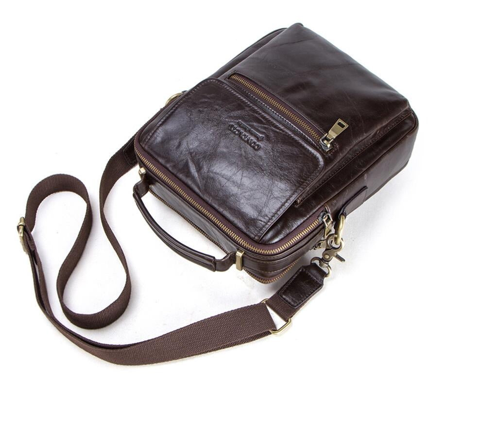 Men's Genuine Leather Handbag Tablet Bag Cortex Outdoor Recreational Sports