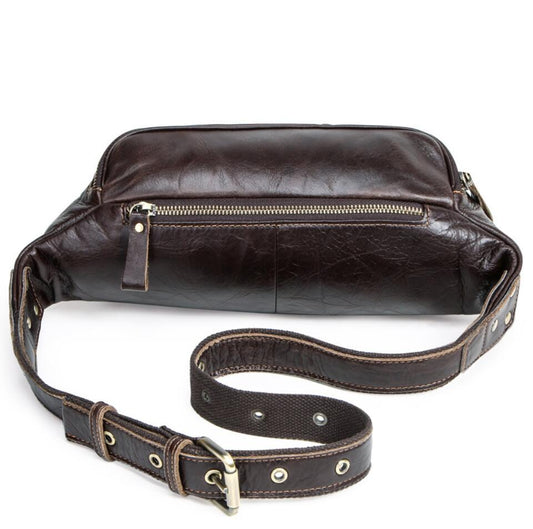 Men's Genuine Leather Fanny Pack Waist Bag Phone Trend Casual Sports