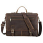 Men's Genuine Leather Briefcase Laptop Bag Envelope Buckle Rectangle