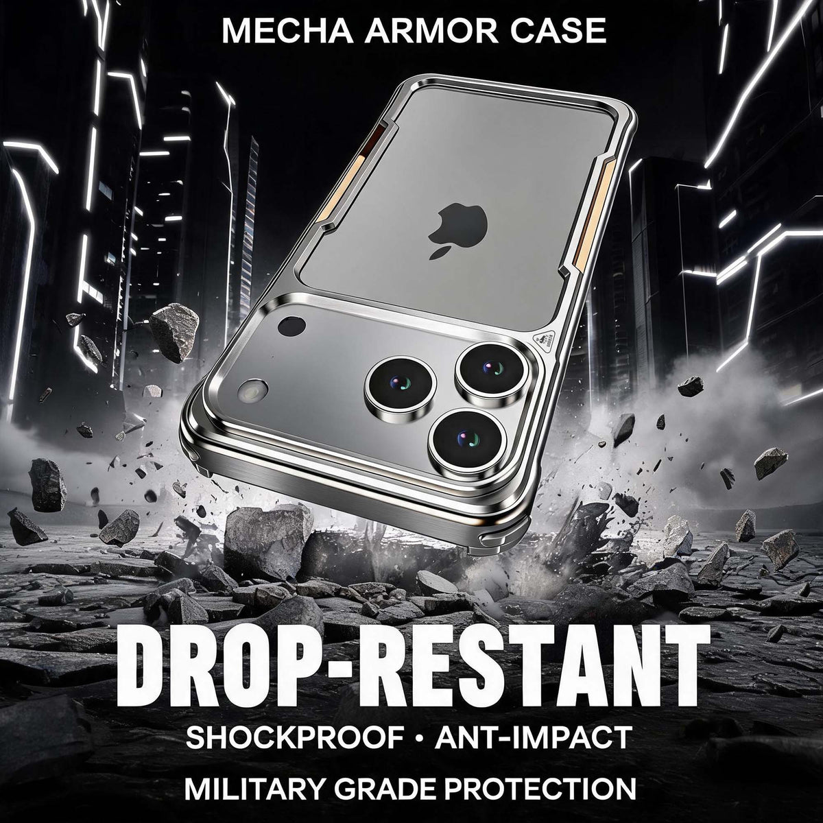Ultramarine Technology with Mecha Titanium Military-Grade Armor Phone Case | Rugged Protection