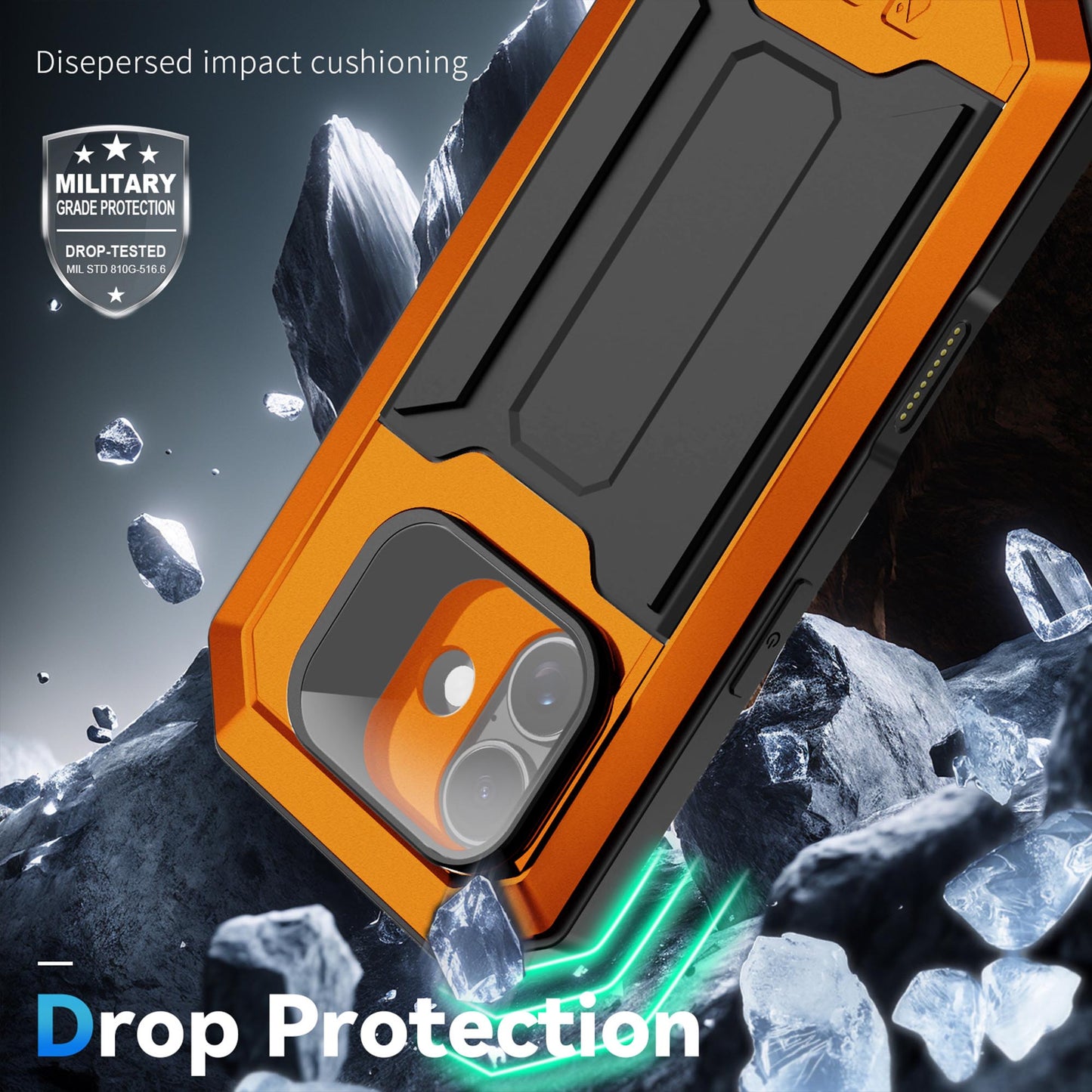 Ultramarine Technology Metal Heavy Duty Phone Case with Foldable Kickstand & Camera Control