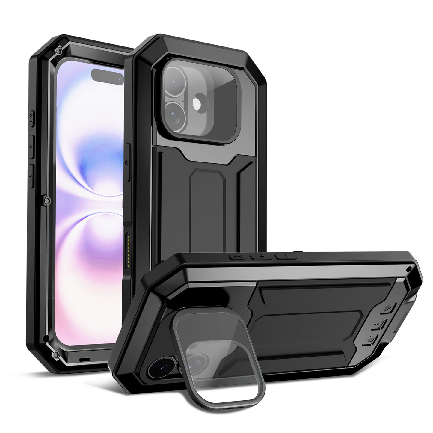 Ultramarine Technology Metal Heavy Duty Phone Case with Foldable Kickstand & Camera Control