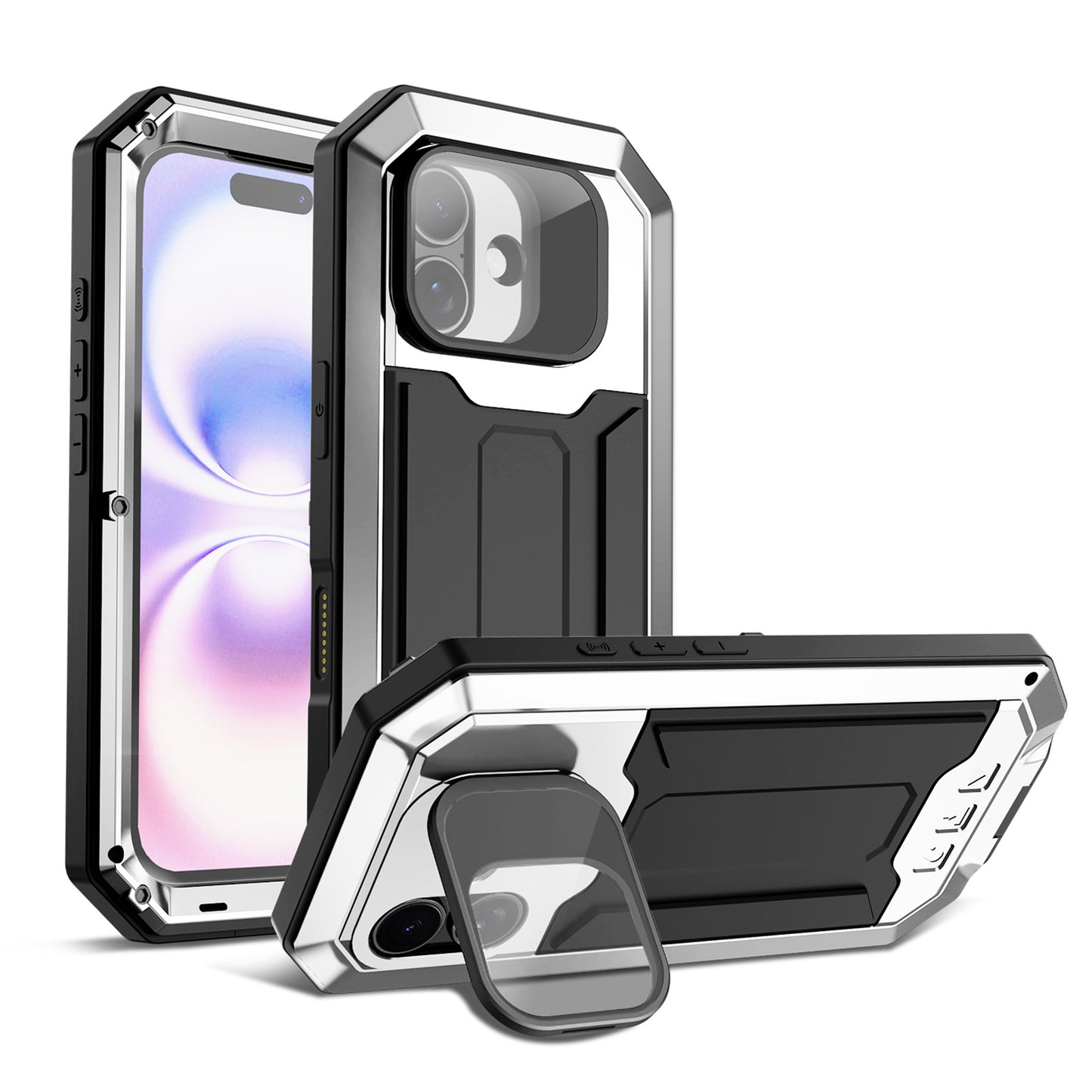 Ultramarine Technology Metal Heavy Duty Phone Case with Foldable Kickstand & Camera Control