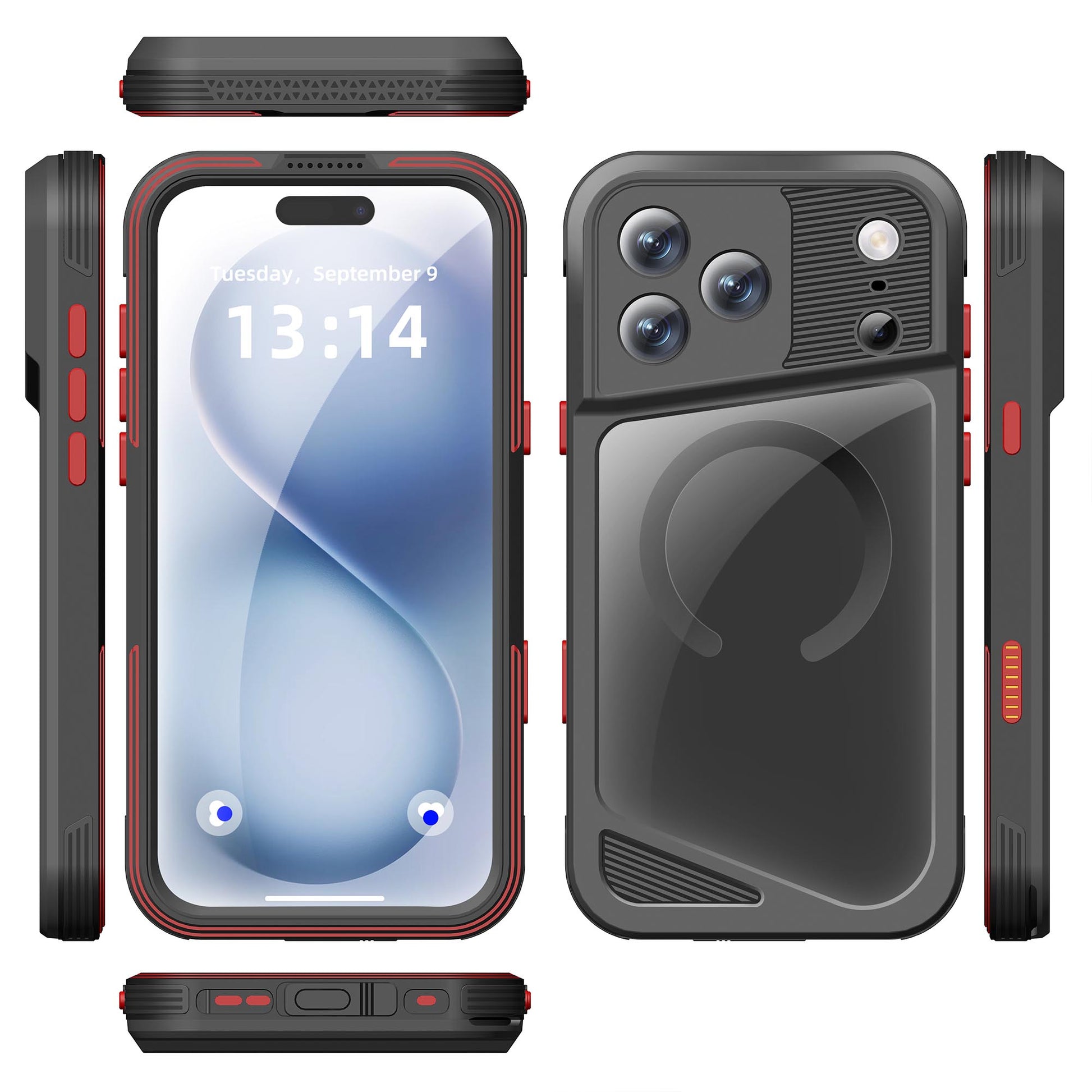 Ultramarine Technology Metal IP68 Waterproof Phone Case with Touch Control & Magnetic Mount - iPhone 17 Pro Max