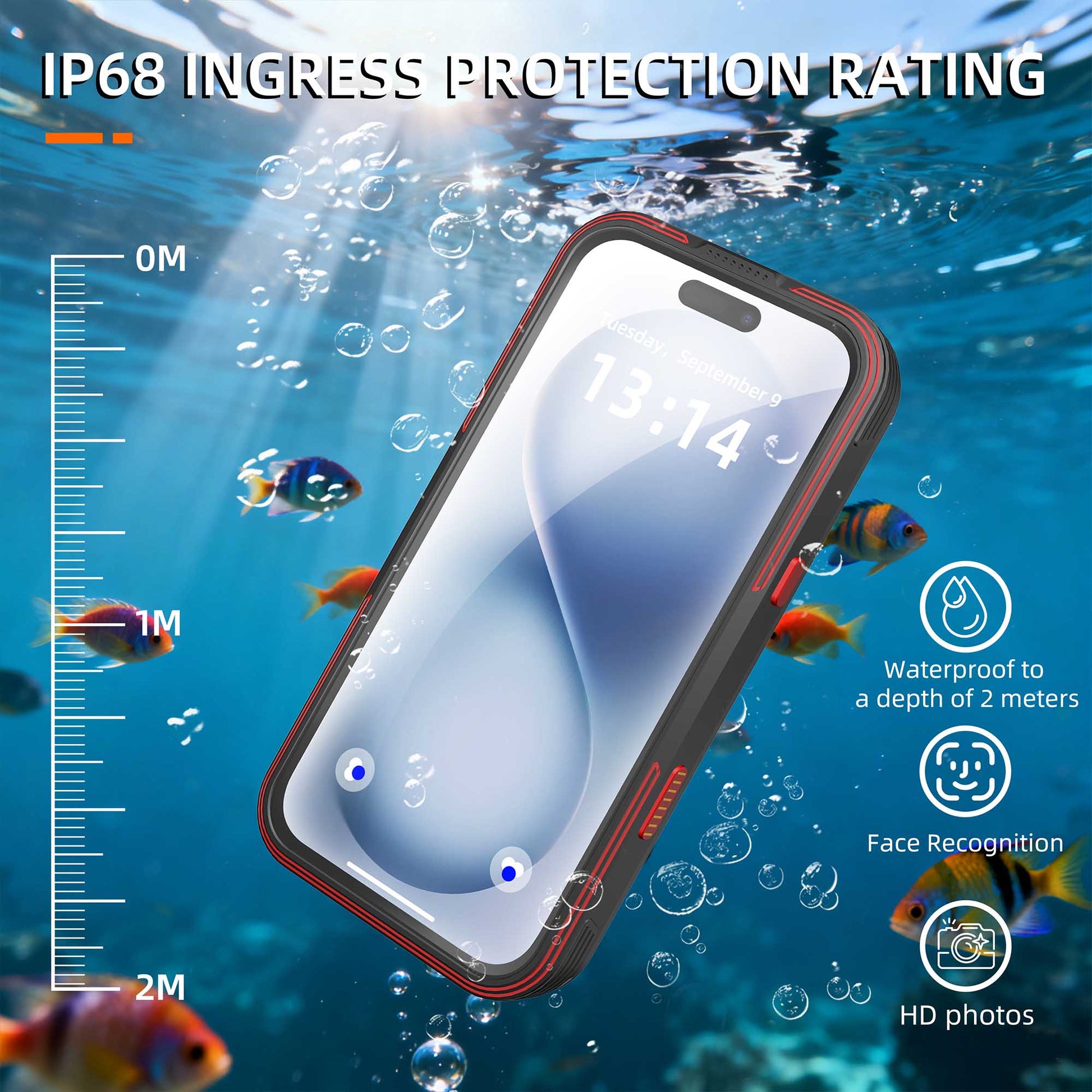 Ultramarine Technology Metal IP68 Waterproof Phone Case with Touch Control & Magnetic Mount - iPhone 17 Pro Max