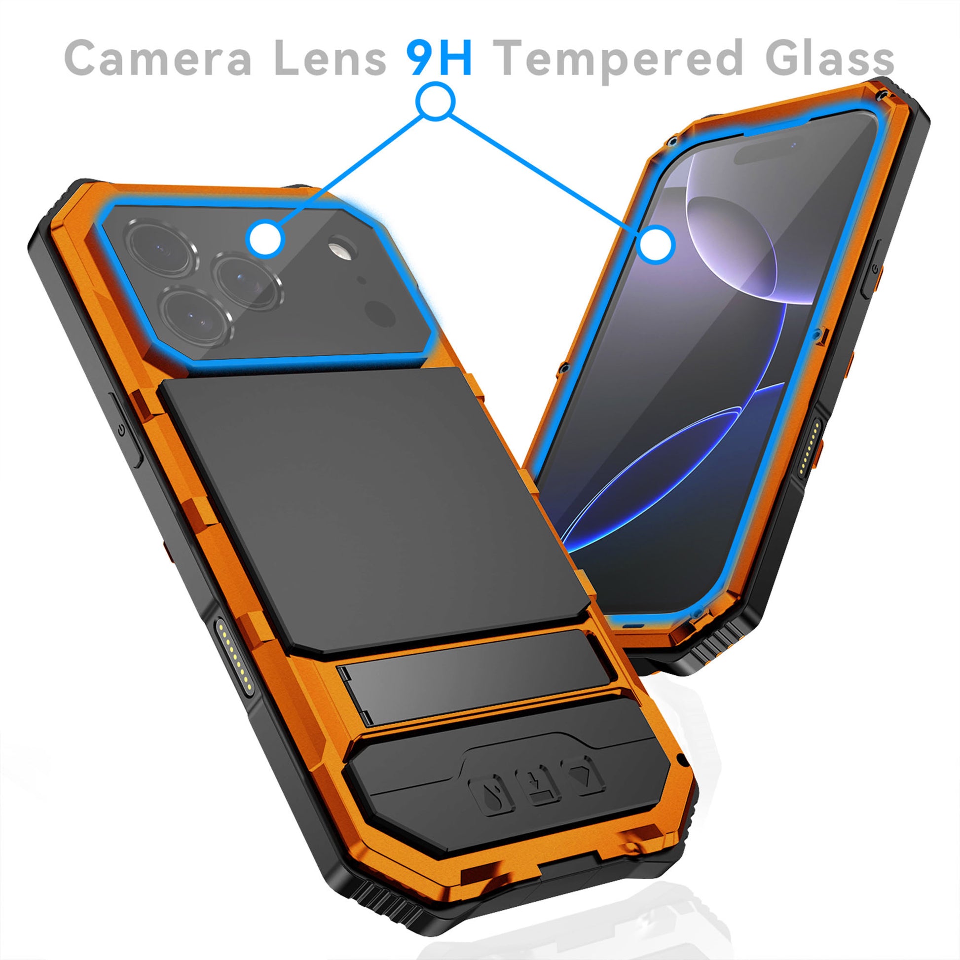 Ultramarine Tecnology Metal Kickstand Protection Military-Grade Rugged Phone Case 