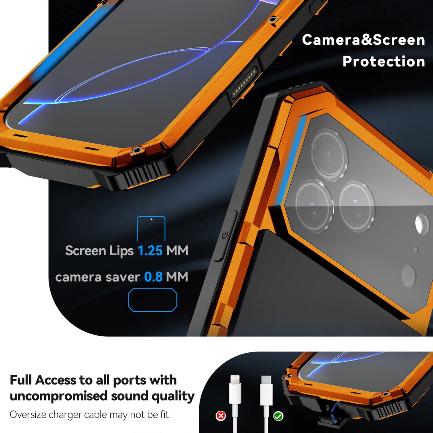 Ultramarine Tecnology Metal Kickstand Protection Military-Grade Rugged Phone Case 