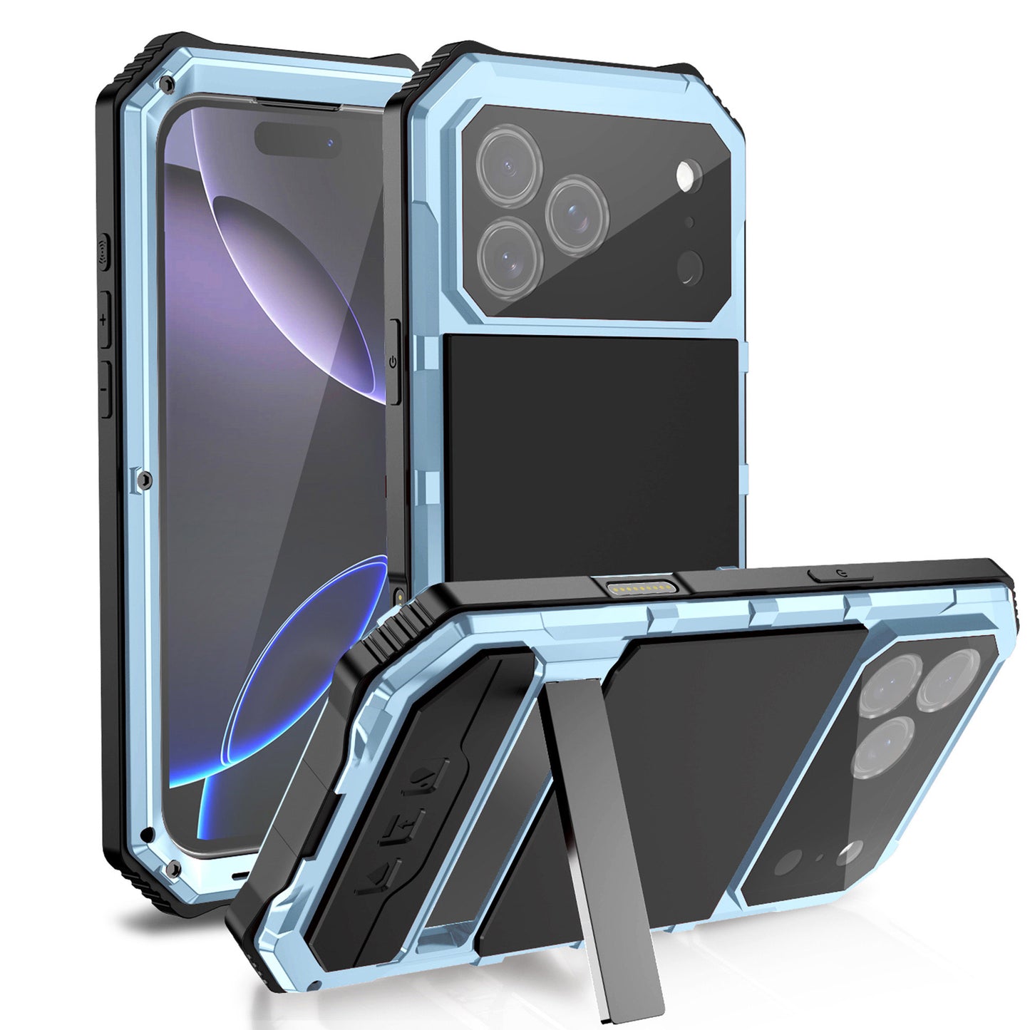 Ultramarine Tecnology Metal Kickstand Protection Military-Grade Rugged Phone Case 