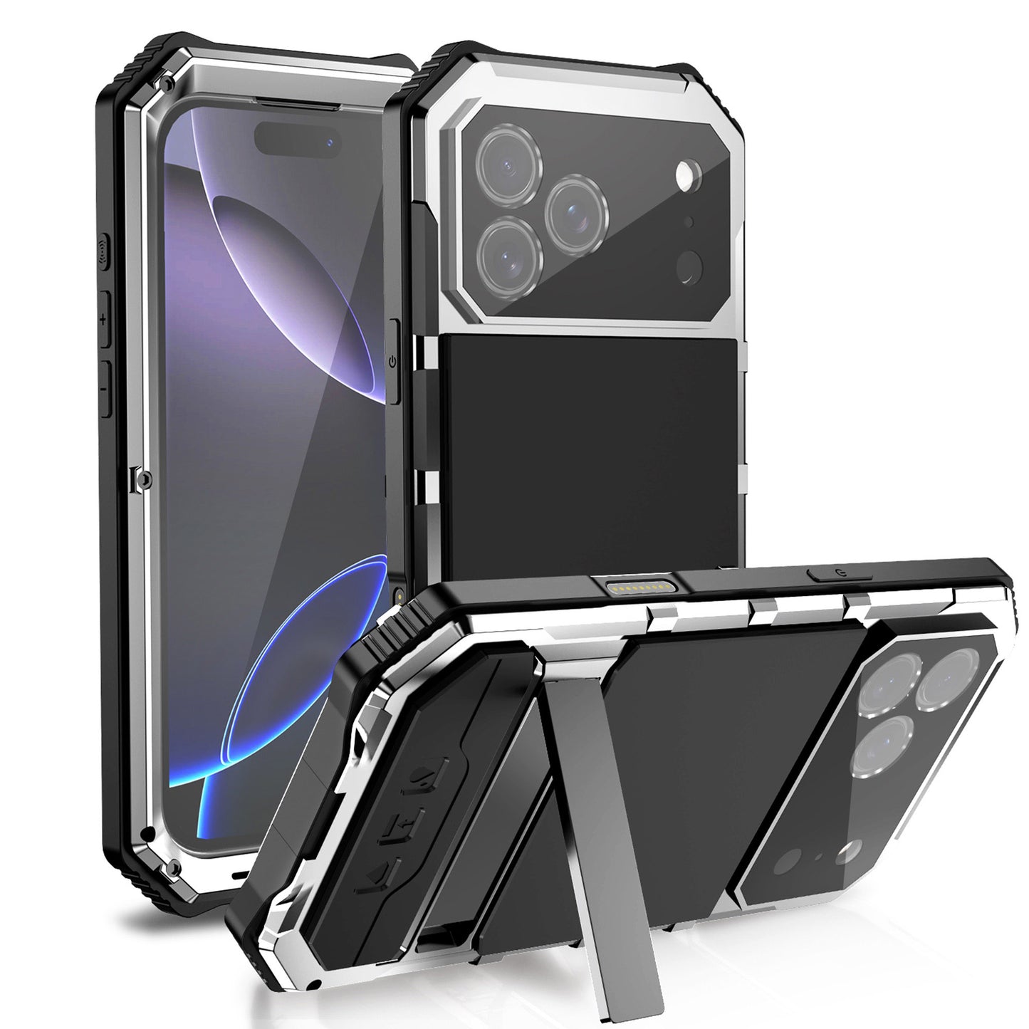 Ultramarine Tecnology Metal Kickstand Protection Military-Grade Rugged Phone Case 