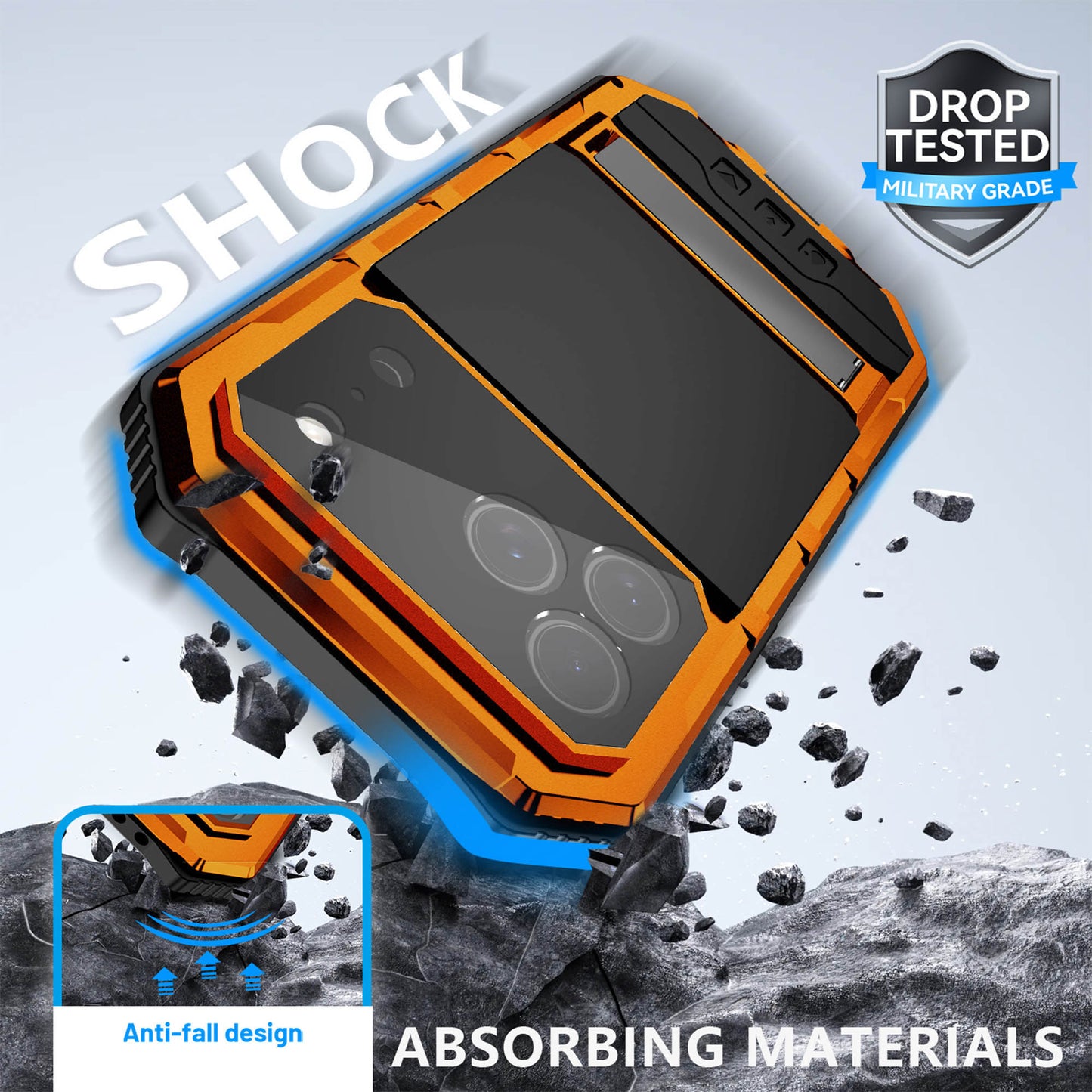 Ultramarine Tecnology Metal Kickstand Protection Military-Grade Rugged Phone Case 