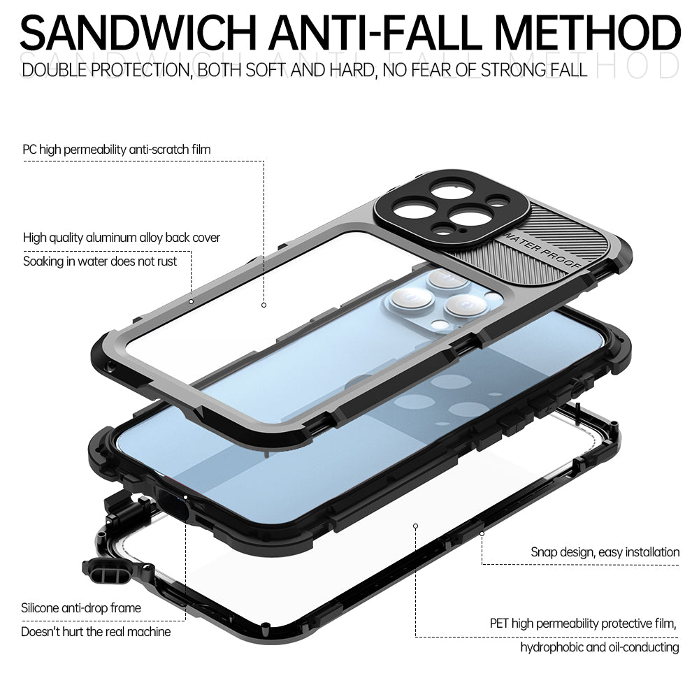 Lens Protection Aluminum Waterproof iPhone 13 Pro Max Case