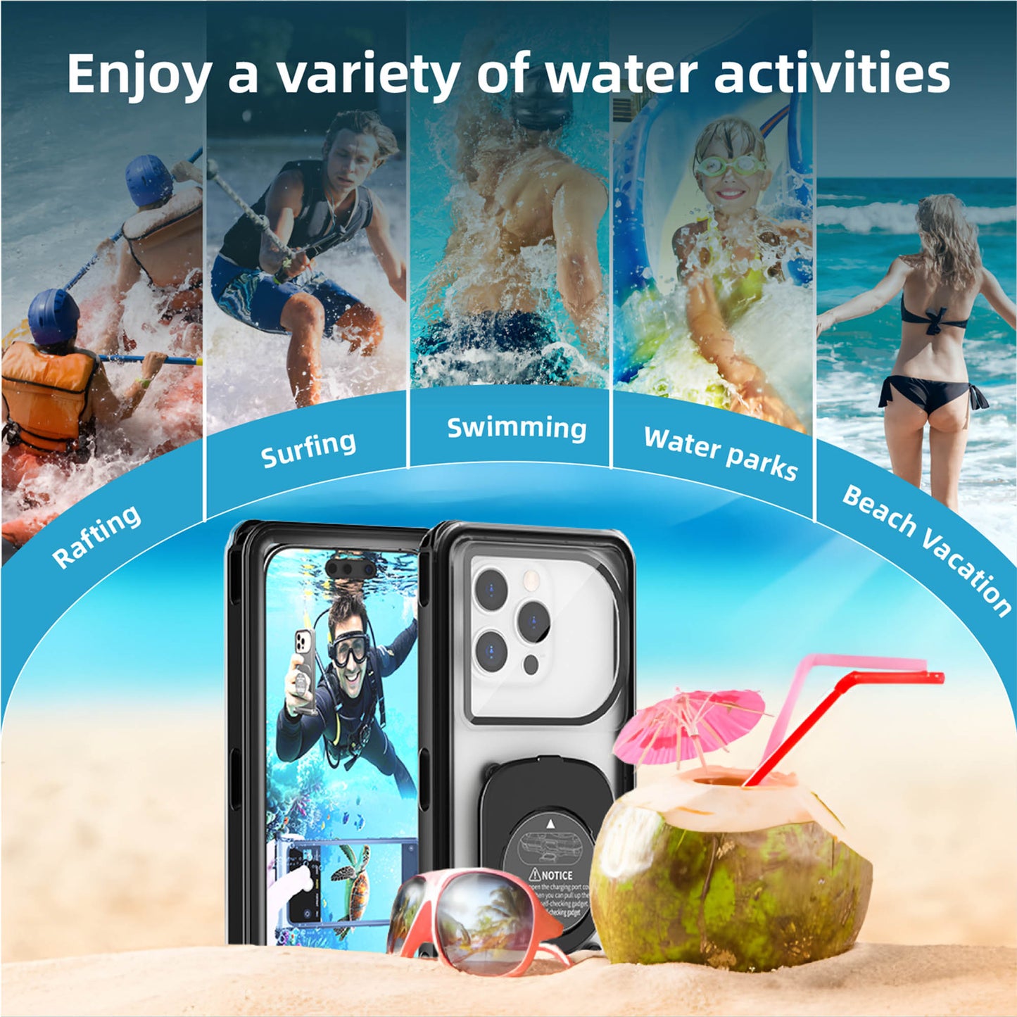 Ultramarine Technology Next-Gen IPX8 Waterproof Phone Case | Professional Underwater 100ft