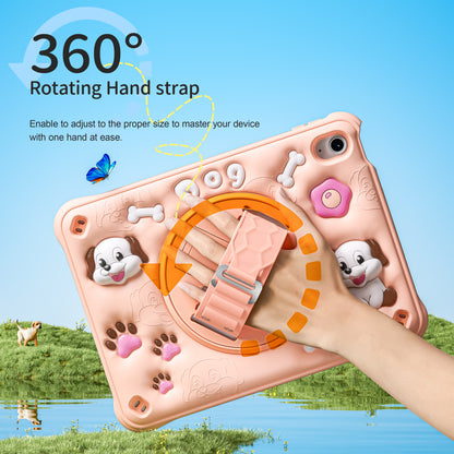 Bubble 3D Dog Stand Hand Strap iPad 10 Case Kids Safety