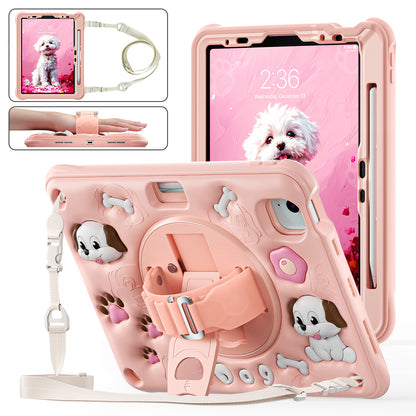 Bubble 3D Dog Stand Hand Strap iPad Air 4 Case Kids Safety