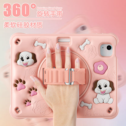 Bubble 3D Dog Stand Hand Strap iPad Air 4 Case Kids Safety