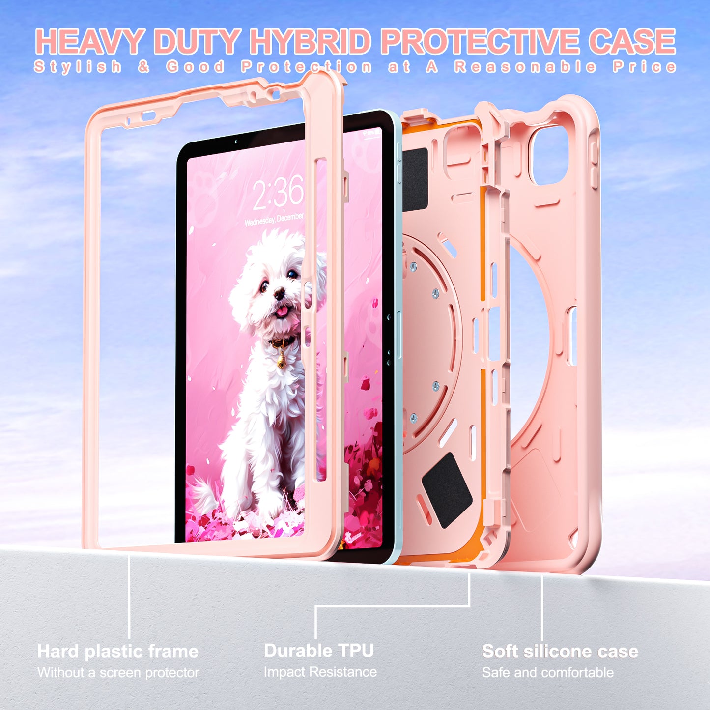 Bubble 3D Dog Stand Hand Strap iPad Air 4 Case Kids Safety