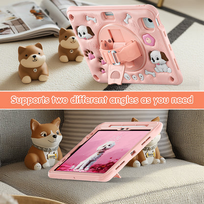 Bubble 3D Dog Stand Hand Strap iPad Air 4 Case Kids Safety