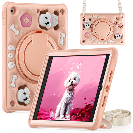 Bubble 3D Dog Hook Kickstand iPad 8 Case Kids Safety