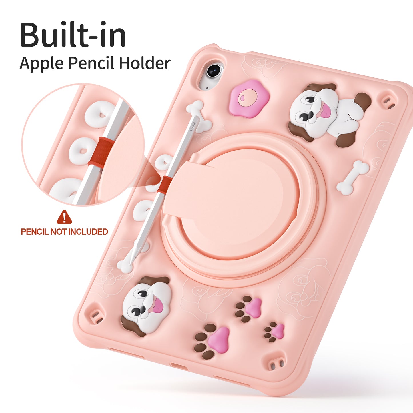 Bubble 3D Dog Hook Kickstand iPad 10 Case Kids Safety