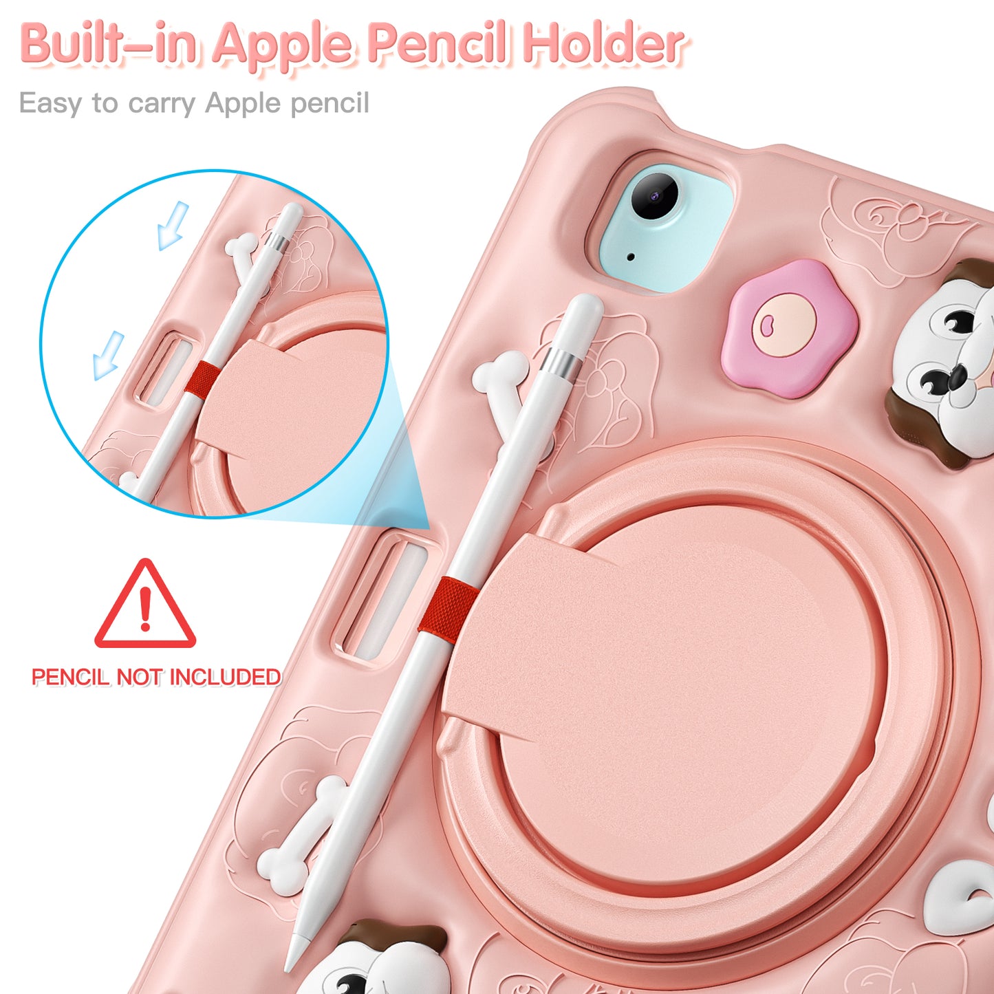 Bubble 3D Dog Hook Kickstand iPad Air 5 Case Kids Safety