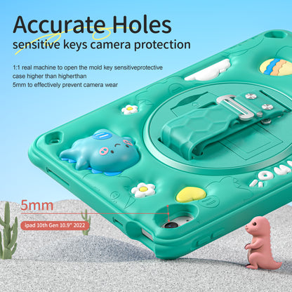 Bubble 3D Dragon Stand Hand Strap iPad 8 Case Kids Safety