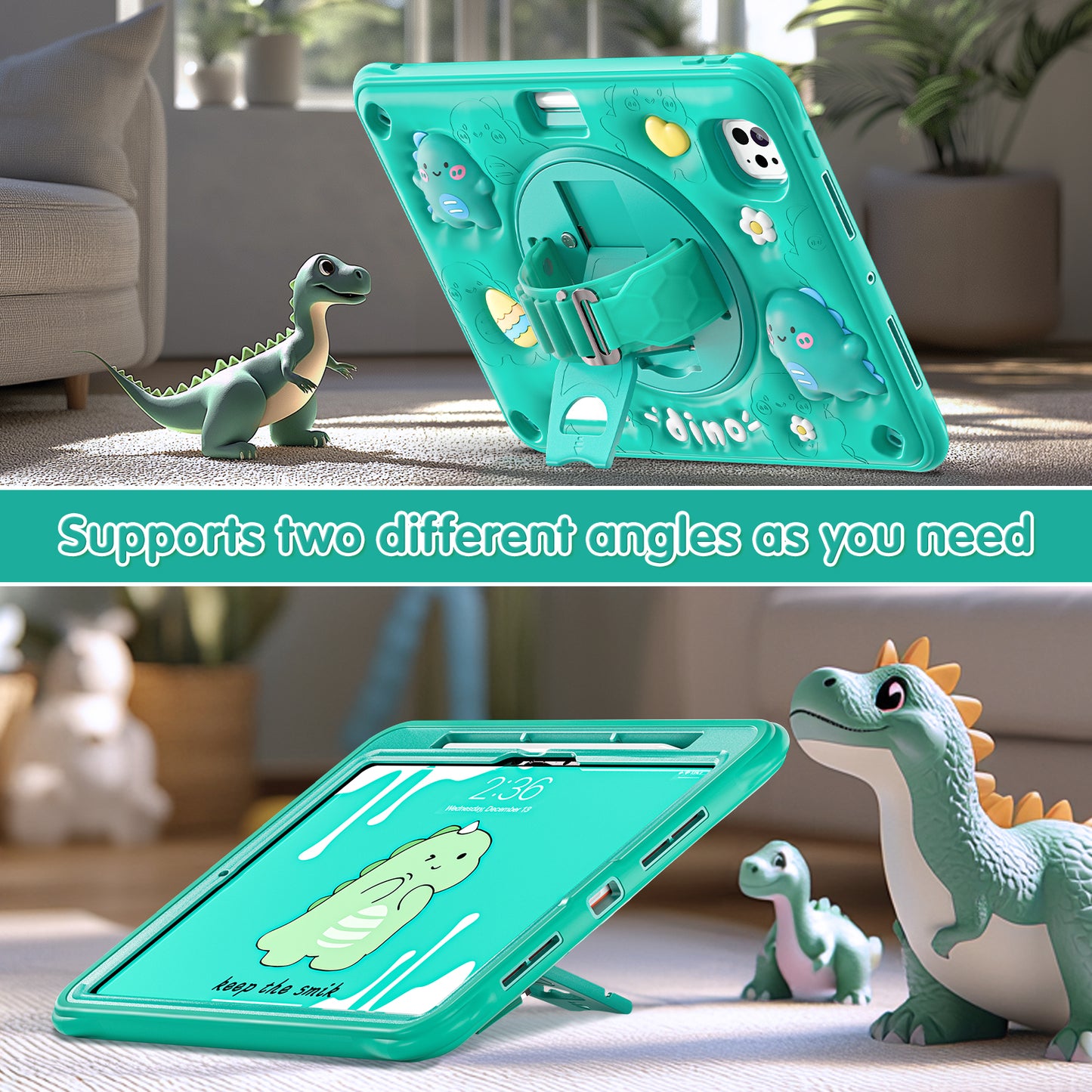 Bubble 3D Dragon Stand Hand Strap iPad Pro 11 2018 Case Kids Safety