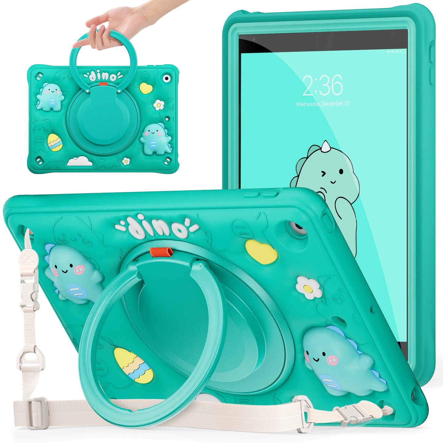 Bubble 3D Dragon Hook Kickstand iPad 9 Case Kids Safety