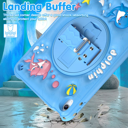 Bubble 3D Dolphin Stand Hand Strap iPad 10 Case Kids Safety